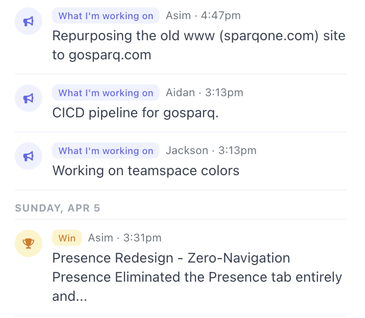 sparQ async updates feed